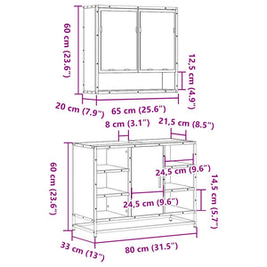 vidaXL 2 Piece Bathroom Furniture Set Sonoma Oak Engineered Wood