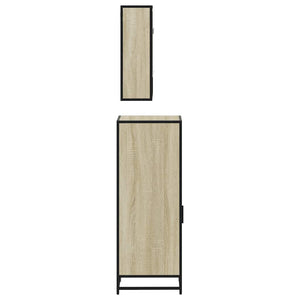 vidaXL 3 Piece Bathroom Furniture Set Sonoma Oak Engineered Wood