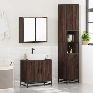 vidaXL 4 Piece Bathroom Furniture Set Brown Oak Engineered Wood