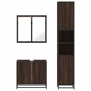 vidaXL 4 Piece Bathroom Furniture Set Brown Oak Engineered Wood