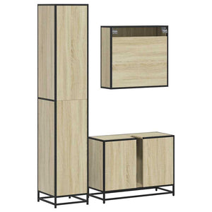 vidaXL 4 Piece Bathroom Furniture Set Sonoma Oak Engineered Wood