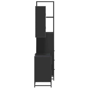 vidaXL 3 Piece Bathroom Furniture Set Black Engineered Wood