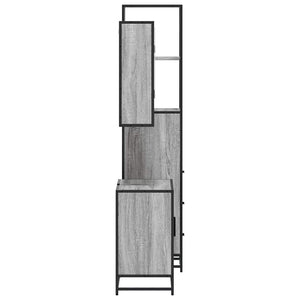 vidaXL 3 Piece Bathroom Furniture Set Grey Sonoma Engineered Wood