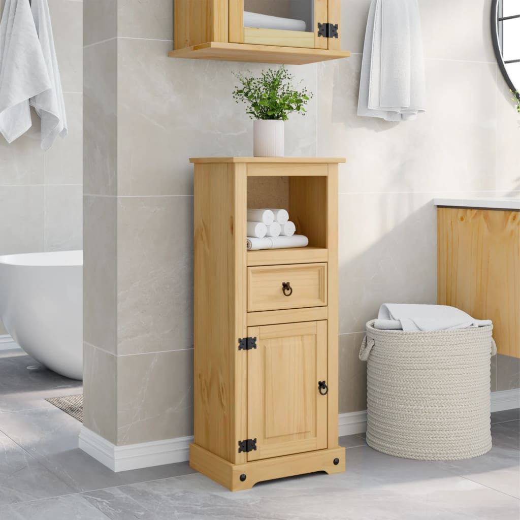 vidaXL Bathroom Cabinet Corona 45x33x110 cm Solid Wood Pine