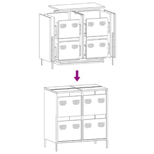 vidaXL Sideboard Pink 68x39x73.5 cm Cold-rolled Steel