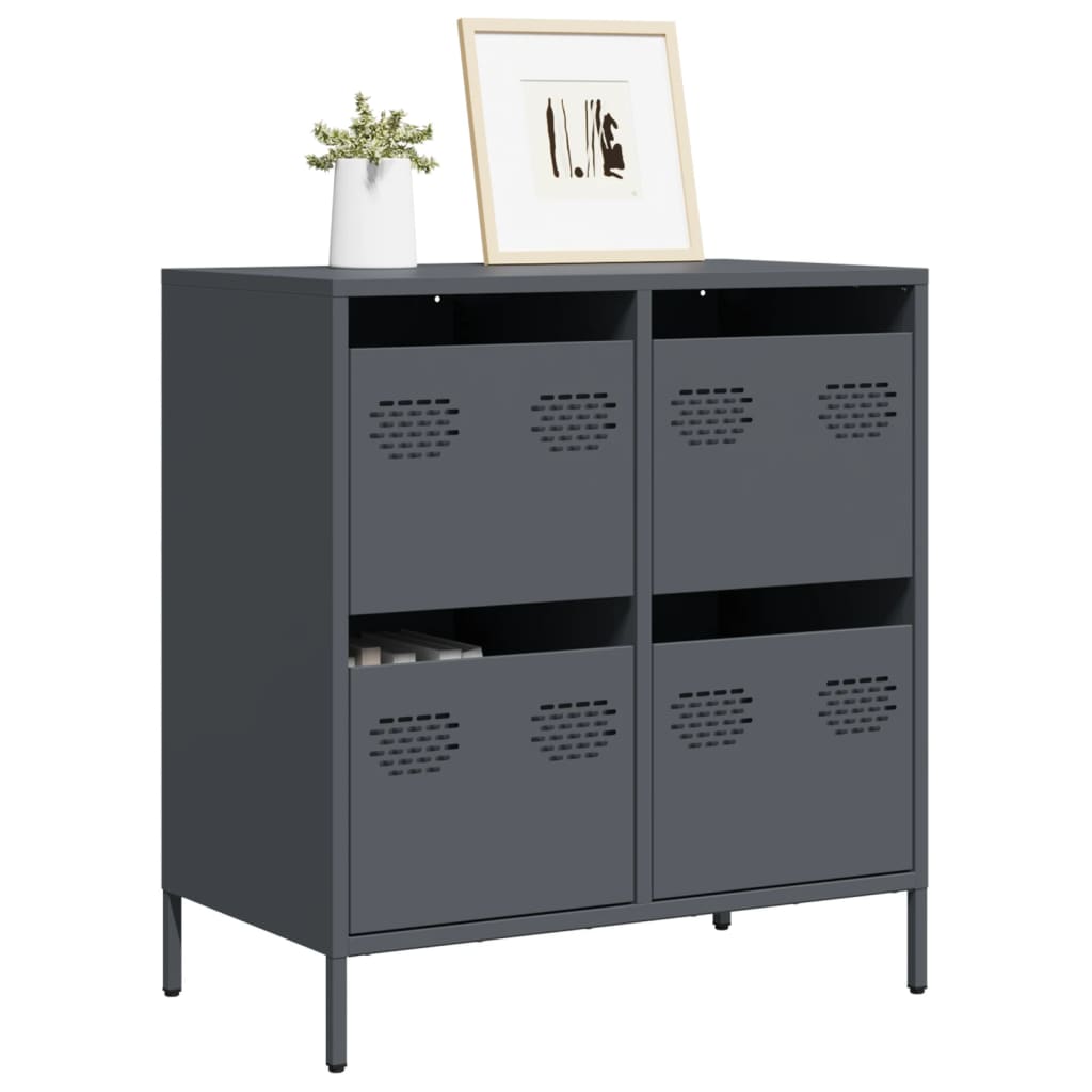 vidaXL Sideboard Anthracite 68x39x73.5 cm Cold-rolled Steel