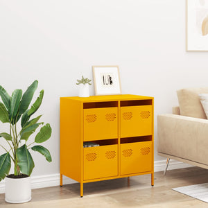 vidaXL Sideboard Mustard Yellow 68x39x73.5 cm Cold-rolled Steel