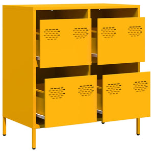 vidaXL Sideboard Mustard Yellow 68x39x73.5 cm Cold-rolled Steel