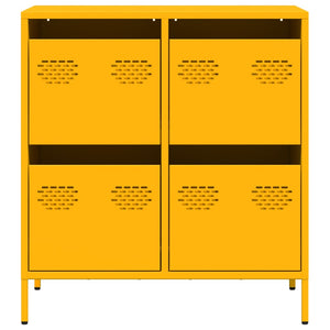 vidaXL Sideboard Mustard Yellow 68x39x73.5 cm Cold-rolled Steel