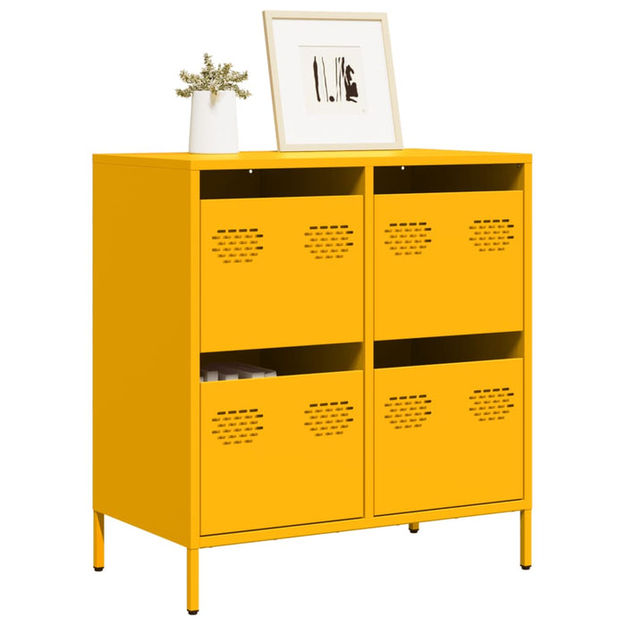 vidaXL Sideboard Mustard Yellow 68x39x73.5 cm Cold-rolled Steel