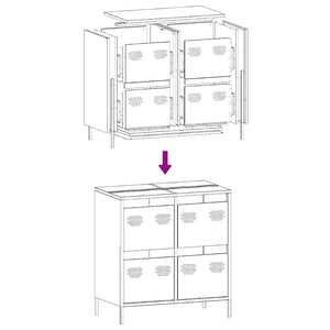 vidaXL Sideboard White 68x39x73.5 cm Cold-rolled Steel