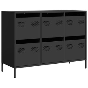 vidaXL Sideboard Black 101.5x39x73.5 cm Cold-rolled Steel