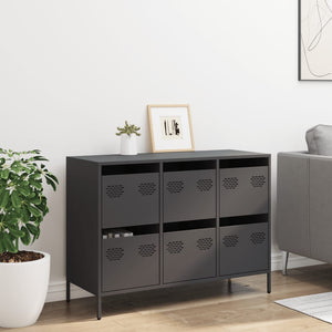 vidaXL Sideboard Black 101.5x39x73.5 cm Cold-rolled Steel