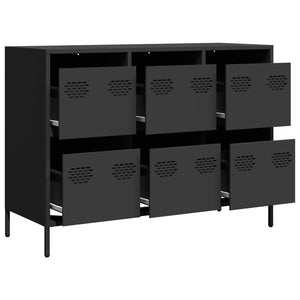 vidaXL Sideboard Black 101.5x39x73.5 cm Cold-rolled Steel