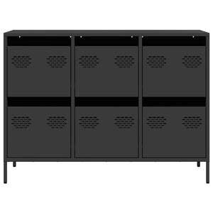 vidaXL Sideboard Black 101.5x39x73.5 cm Cold-rolled Steel