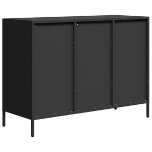 vidaXL Sideboard Black 101.5x39x73.5 cm Cold-rolled Steel