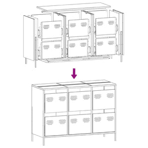 vidaXL Sideboard Black 101.5x39x73.5 cm Cold-rolled Steel