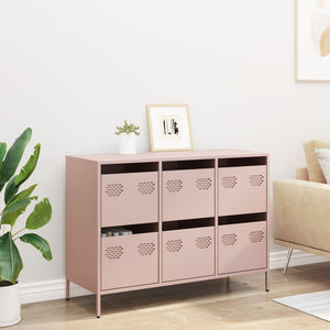 vidaXL Sideboard Pink 101.5x39x73.5 cm Cold-rolled Steel