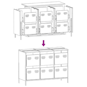 vidaXL Sideboard Pink 101.5x39x73.5 cm Cold-rolled Steel