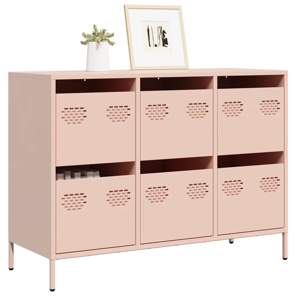 vidaXL Sideboard Pink 101.5x39x73.5 cm Cold-rolled Steel