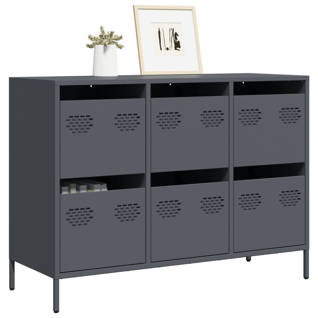 vidaXL Sideboard Anthracite 101.5x39x73.5 cm Cold-rolled Steel