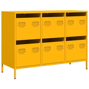 vidaXL Sideboard Mustard Yellow 101.5x39x73.5 cm Cold-rolled Steel