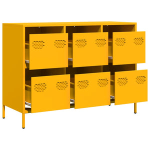 vidaXL Sideboard Mustard Yellow 101.5x39x73.5 cm Cold-rolled Steel