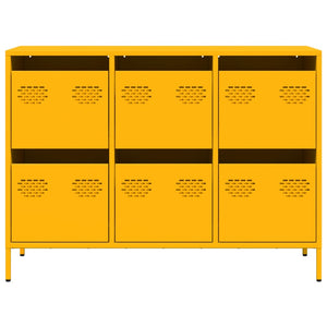 vidaXL Sideboard Mustard Yellow 101.5x39x73.5 cm Cold-rolled Steel