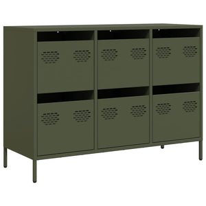 vidaXL Sideboard Olive Green 101.5x39x73.5 cm Cold-rolled Steel