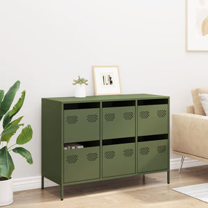 vidaXL Sideboard Olive Green 101.5x39x73.5 cm Cold-rolled Steel