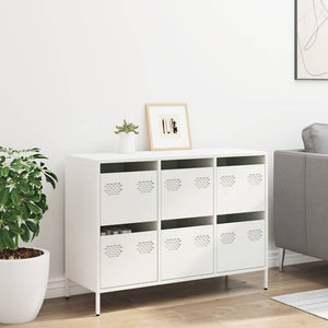 vidaXL Sideboard White 101.5x39x73.5 cm Cold-rolled Steel