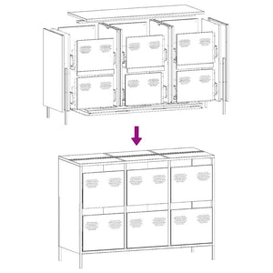 vidaXL Sideboard White 101.5x39x73.5 cm Cold-rolled Steel