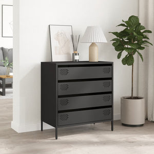 vidaXL Sideboard Black 68x39x73.5 cm Cold-rolled Steel