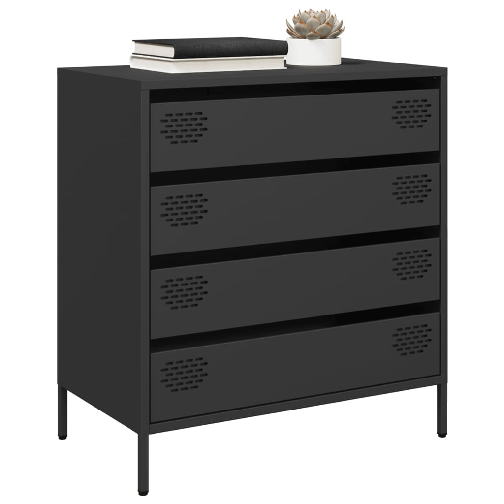 vidaXL Sideboard Black 68x39x73.5 cm Cold-rolled Steel