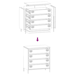 vidaXL Sideboard Pink 68x39x73.5 cm Cold-rolled Steel