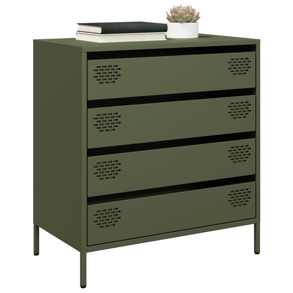 vidaXL Sideboard Olive Green 68x39x73.5 cm Cold-rolled Steel