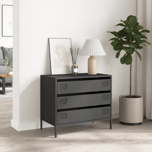 vidaXL Sideboard Black 68x39x58.5 cm Cold-rolled Steel