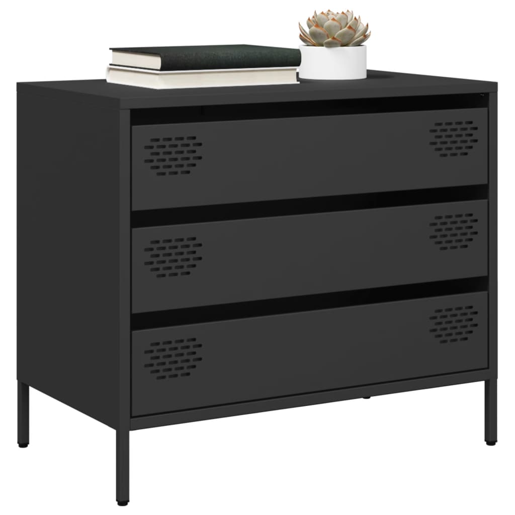 vidaXL Sideboard Black 68x39x58.5 cm Cold-rolled Steel