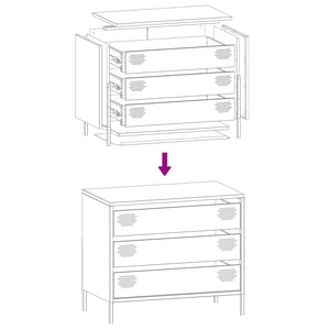 vidaXL Sideboard Anthracite 68x39x58.5 cm Cold-rolled Steel