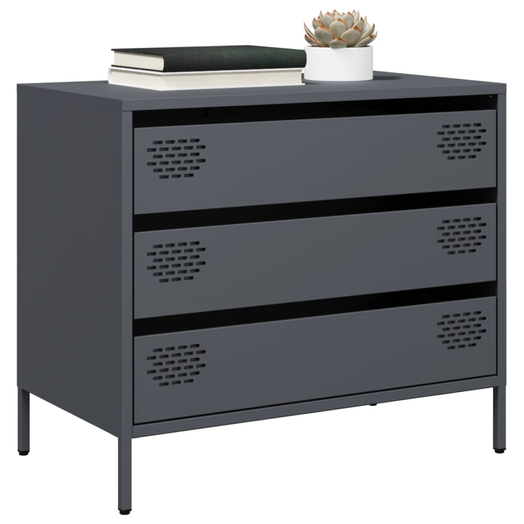 vidaXL Sideboard Anthracite 68x39x58.5 cm Cold-rolled Steel