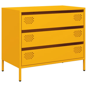 vidaXL Sideboard Mustard Yellow 68x39x58.5 cm Cold-rolled Steel