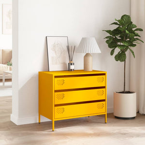 vidaXL Sideboard Mustard Yellow 68x39x58.5 cm Cold-rolled Steel