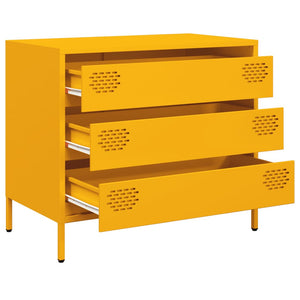 vidaXL Sideboard Mustard Yellow 68x39x58.5 cm Cold-rolled Steel