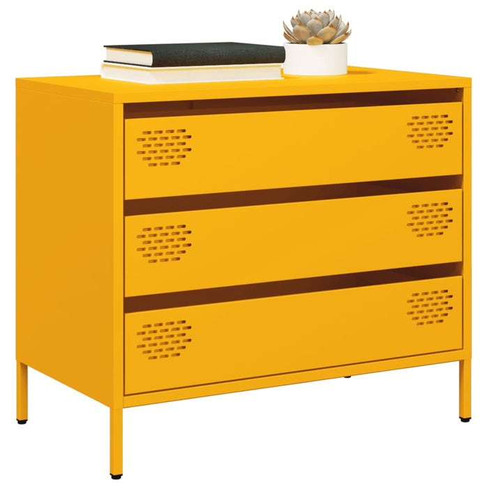 vidaXL Sideboard Mustard Yellow 68x39x58.5 cm Cold-rolled Steel