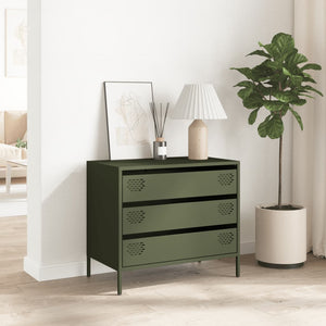 vidaXL Sideboard Olive Green 68x39x58.5 cm Cold-rolled Steel