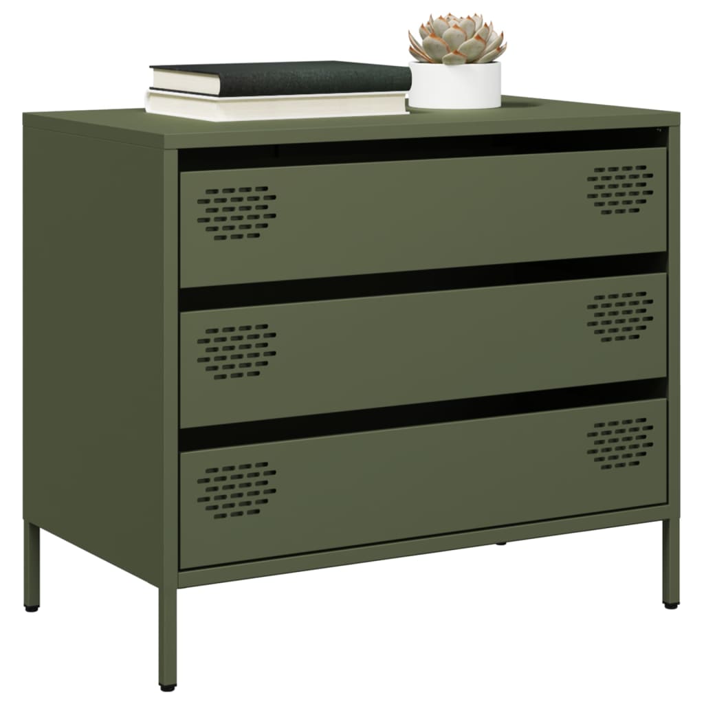 vidaXL Sideboard Olive Green 68x39x58.5 cm Cold-rolled Steel