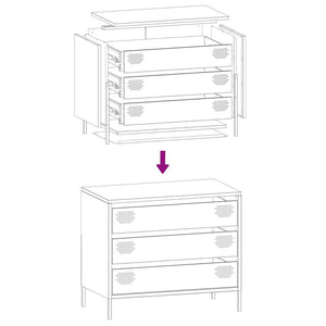 vidaXL Sideboard White 68x39x58.5 cm Cold-rolled Steel