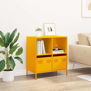 vidaXL Sideboard Mustard Yellow 68x39x73.5 cm Cold-rolled Steel