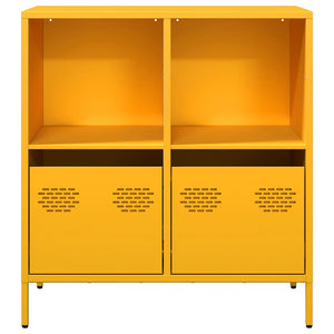 vidaXL Sideboard Mustard Yellow 68x39x73.5 cm Cold-rolled Steel