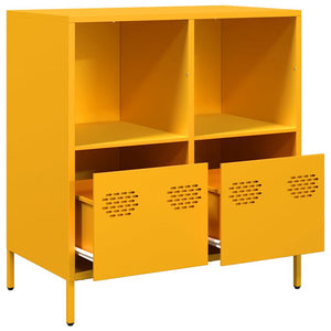 vidaXL Sideboard Mustard Yellow 68x39x73.5 cm Cold-rolled Steel